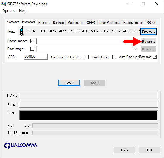 QPST Software Download Image Browse